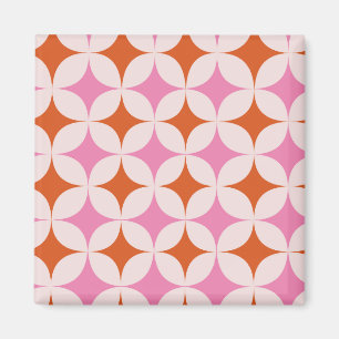 Mitte des Jahrhunderts Retro Sternenmuster Orange Magnet