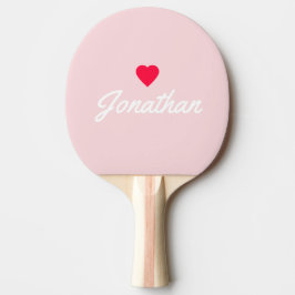 Mitte des Jahrhunderts Rosa Flüstern Vintage-Herz- Tischtennis Schläger