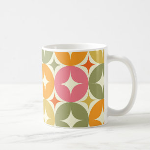 Mitte des Jahrhunderts Sternexplosionen auf farben Kaffeetasse