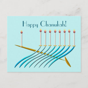 Mitte des Jahrhunderts Stil Chanukah Menorah Postkarte