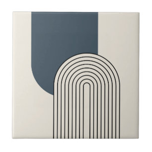 Mitte-des-Jahrhunderts-Stil-Linienkunst mit dunkel Fliese