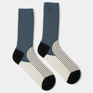 Mitte des Jahrhunderts Stil Linienkunst mit dunkel Socken