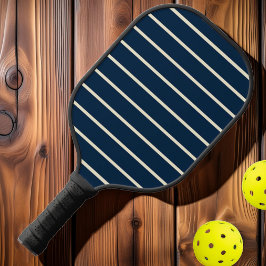 Mitte des Jahrhunderts Streifen tiefblaue Meeresfa Pickleball Schläger
