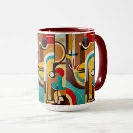 Mitte des Jahrhunderts Vibes | Gelb- und Brauntöne Tasse