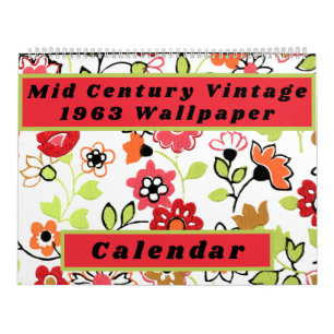 Mitte des Jahrhunderts Vintage 1963 Tapete Retro 6 Kalender