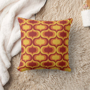 Mitte des Jahrhunderts Vintage Orange Gelb Rot Oge Kissen