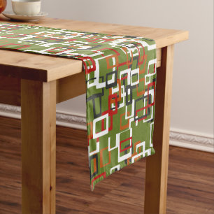 Mitte- des Jahrhundertsatomtabellen-Läufer Kurzer Tischläufer