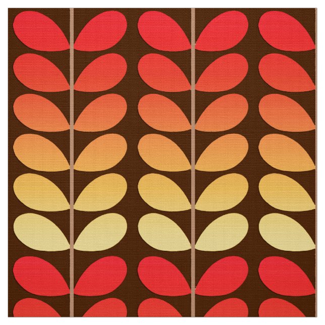 Mitte- des Jahrhundertsdänisches Blätter, Brown, Stoff (Muster)