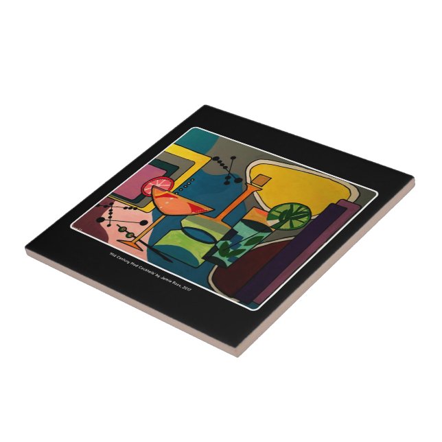 Mitte- des JahrhundertsMod-abstrakte Cocktails, Fliese (Seite)