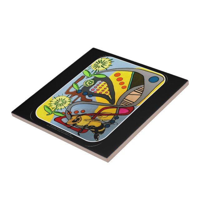 Mitte- des JahrhundertsMod-Garten-Bienenmalerei Fliese (Seite)