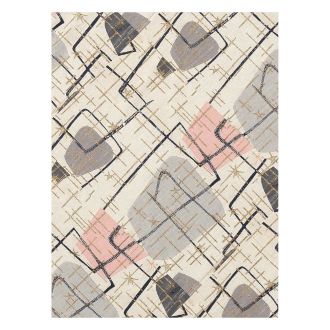 Mitte- des Jahrhundertsmoderne abstrakte Tischdecke (Vorderseite)