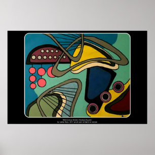 "Mitte des Jahrhundertsmoderne abstrakte Wasser" Poster