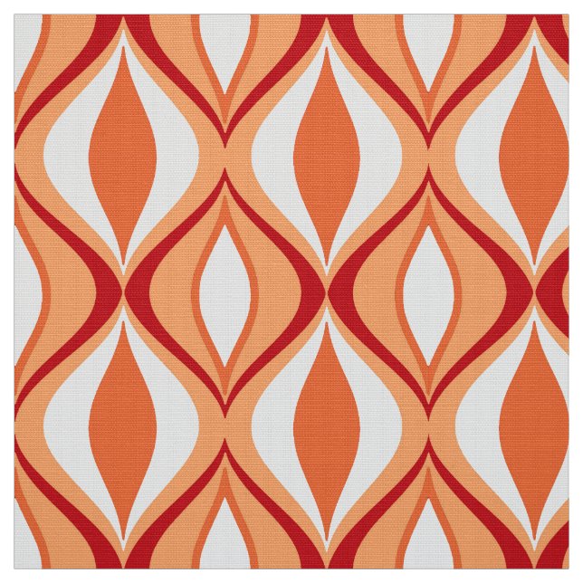 Mitte- des Jahrhundertsmoderne Diamanten, Orange Stoff (Muster)