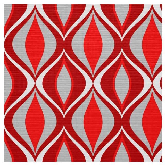 Mitte- des Jahrhundertsmoderne Diamanten, rot u. Stoff (Muster)