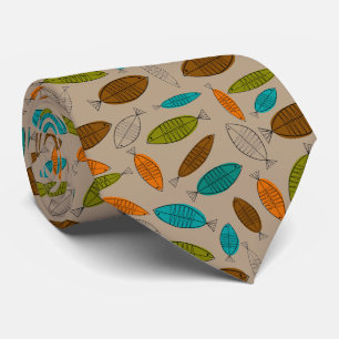 Mitte- des Jahrhundertsmoderne Fisch-Krawatte Krawatte