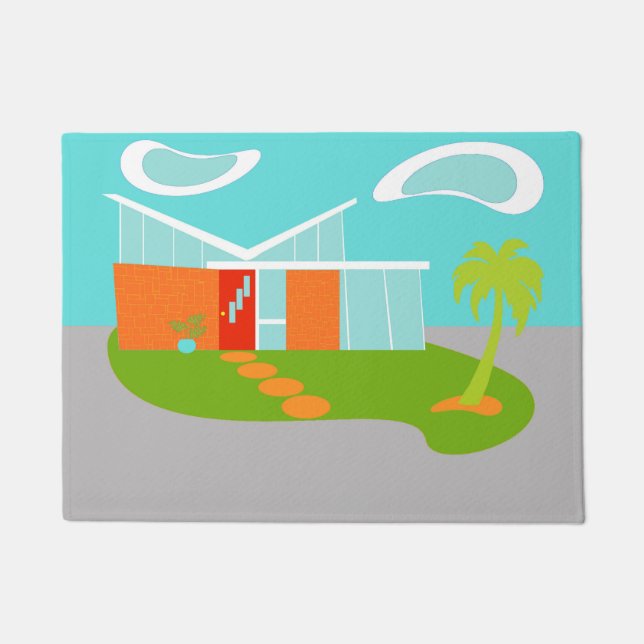 Mitte- des Jahrhundertsmoderne Fußmatte (Vorderseite)