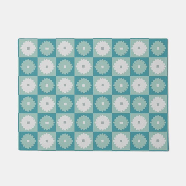 Mitte- des Jahrhundertsmoderne geometrische Fußmatte (Vorderseite)