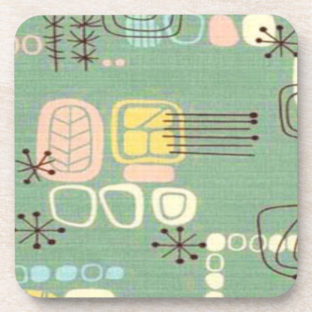 Mitte- des Jahrhundertsmoderne grafischer Untersetzer (Vorderseite)