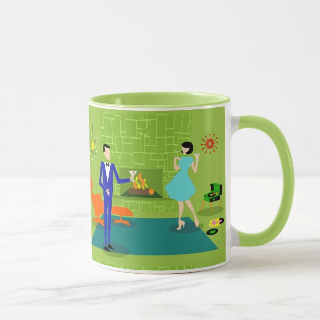 Mitte- des Jahrhundertsmoderne Paar-Tasse Tasse (Rechts)