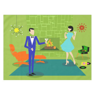 Mitte- des Jahrhundertsmoderne Paar-Tischdecke Tischdecke