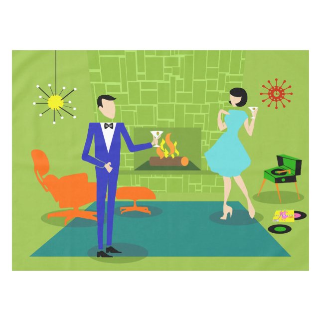 Mitte- des Jahrhundertsmoderne Paar-Tischdecke Tischdecke (Vorderseite (Horizontal))