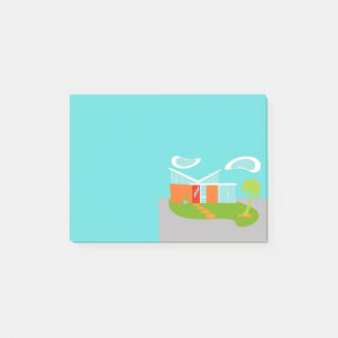 Mitte- des Jahrhundertsmoderne Post-it Klebezettel