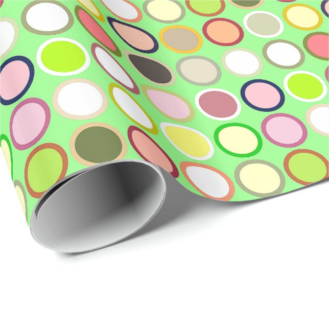 Mitte- des Jahrhundertsmoderne Punkte - Limon mit Geschenkpapier (Rolleneckpunkt)