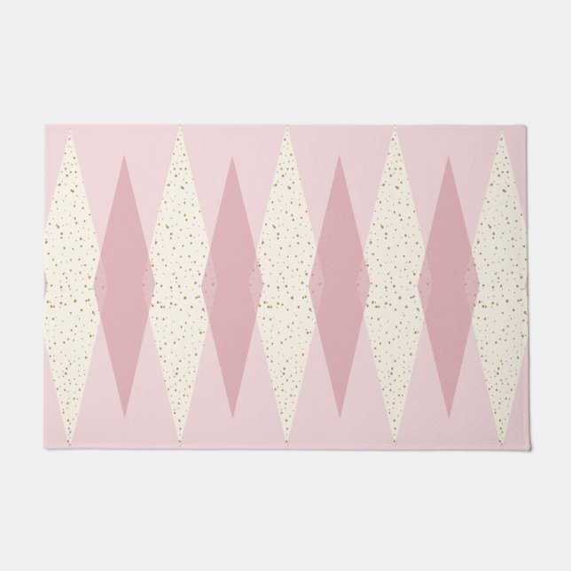 Mitte- des Jahrhundertsmoderne rosa Fußmatte (Vorderseite)