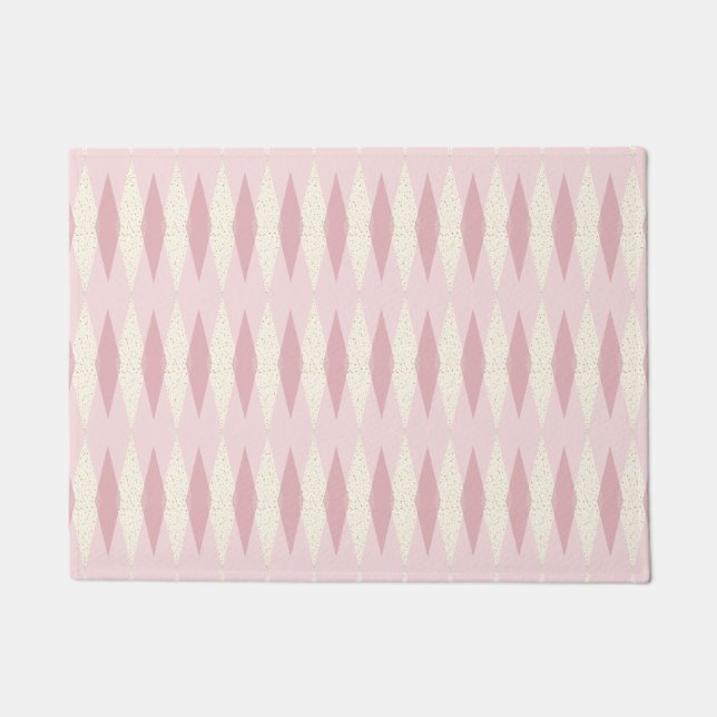 Mitte- des Jahrhundertsmoderne rosa Fußmatte (Vorderseite)