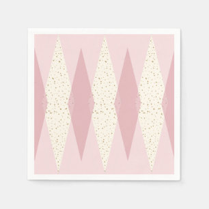 Mitte- des Jahrhundertsmoderne rosa Serviette