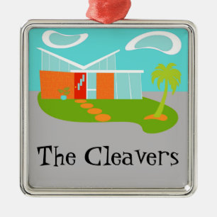 Mitte- des Jahrhundertsmoderne Silbernes Ornament