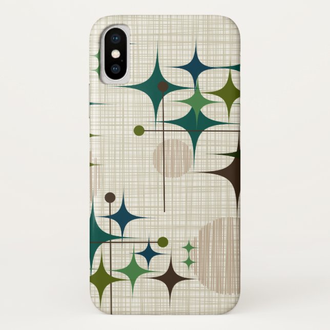 Mitte- des Jahrhundertsmoderne Sternexplosionen Case-Mate iPhone Hülle (Rückseite)