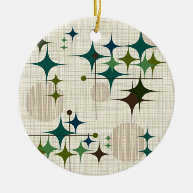 Mitte- des Jahrhundertsmoderne Sternexplosionen Keramik Ornament (Vorne)