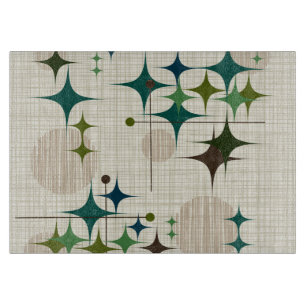 Mitte- des Jahrhundertsmoderne Sternexplosionen Schneidebrett