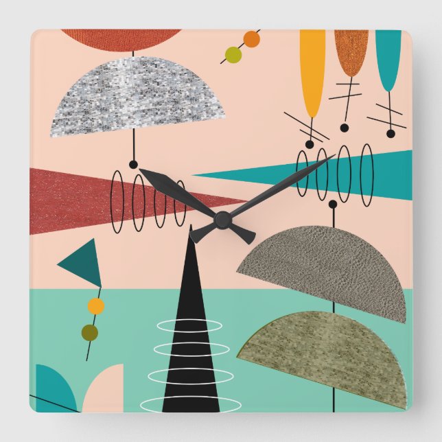 Mitte- des Jahrhundertsmoderne Uhr (Vorderseite)