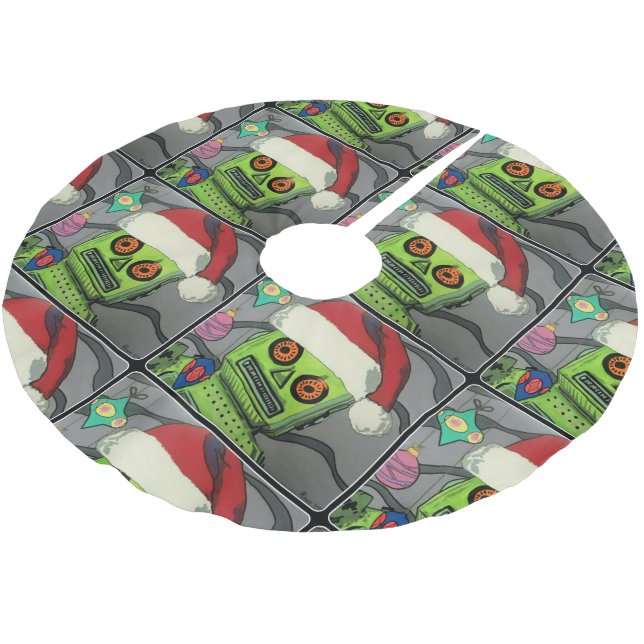 Mitte- des Jahrhundertsmoderner abstrakter Polyester Weihnachtsbaumdecke (Schrägansicht)