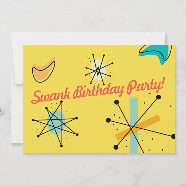 Mitte- des Jahrhundertsmoderner Entwurf Einladung (Vorderseite)