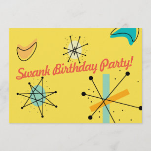 Mitte- des Jahrhundertsmoderner Entwurf Einladung