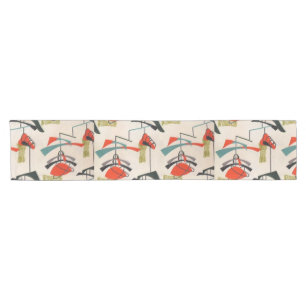 Mitte- des Jahrhundertsmoderner Kurzer Tischläufer