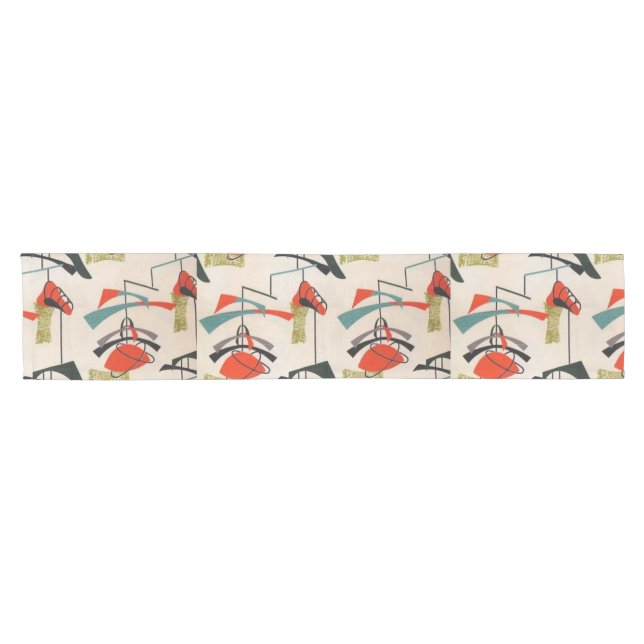 Mitte- des Jahrhundertsmoderner Kurzer Tischläufer (Horizontal)