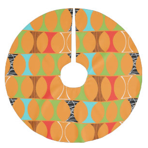 Mitte- des Jahrhundertsmoderner orange Polyester Weihnachtsbaumdecke