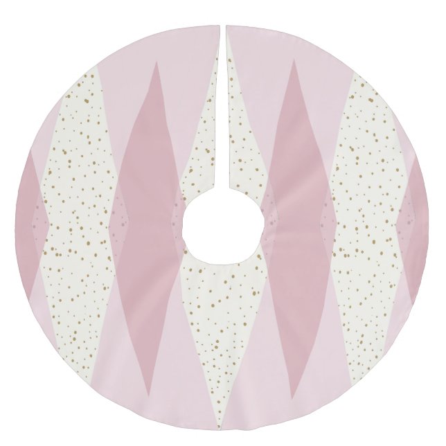 Mitte- des Jahrhundertsmoderner rosa Polyester Weihnachtsbaumdecke (Vorderseite)