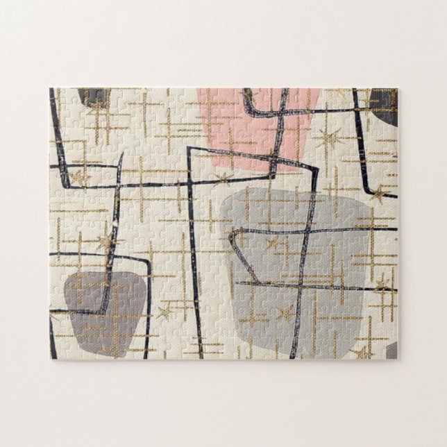 Mitte- des Jahrhundertsmodernes abstraktes Puzzle (Horizontal)