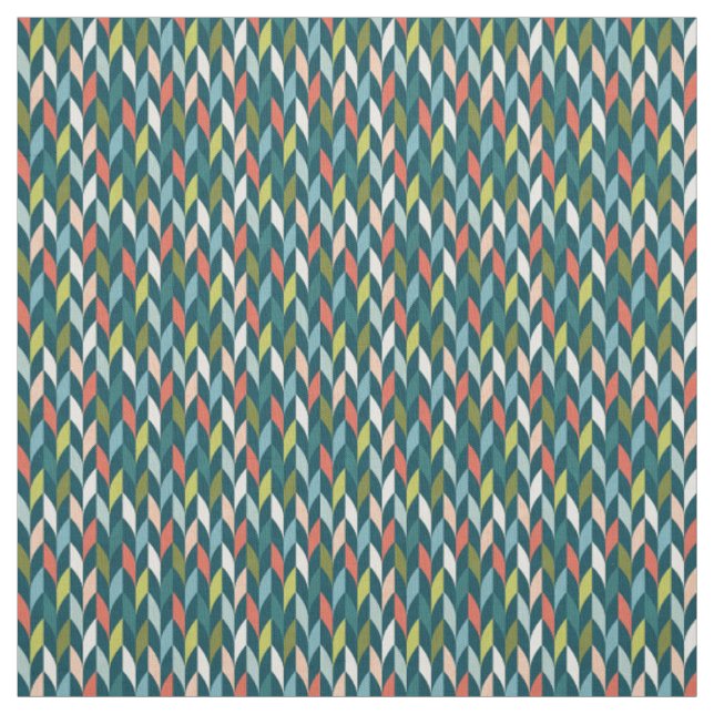 Mitte- des Jahrhundertsmodernes aquamarines u. Stoff (Muster)