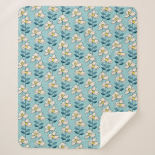 Mitte- des Jahrhundertsmodernes Blumenblatt-Muster Sherpadecke