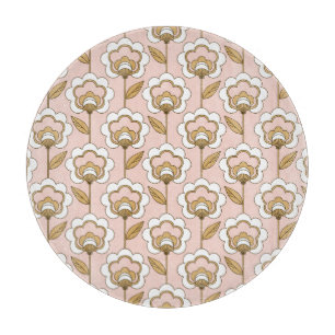 Mitte- des Jahrhundertsmodernes Blumenmuster Schneidebrett