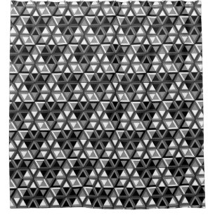 Mitte- des Jahrhundertsmodernes geometrisches Duschvorhang