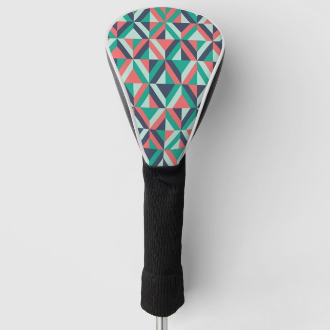 Mitte- des Jahrhundertsmodernes geometrisches Golf Headcover (Vorderseite)