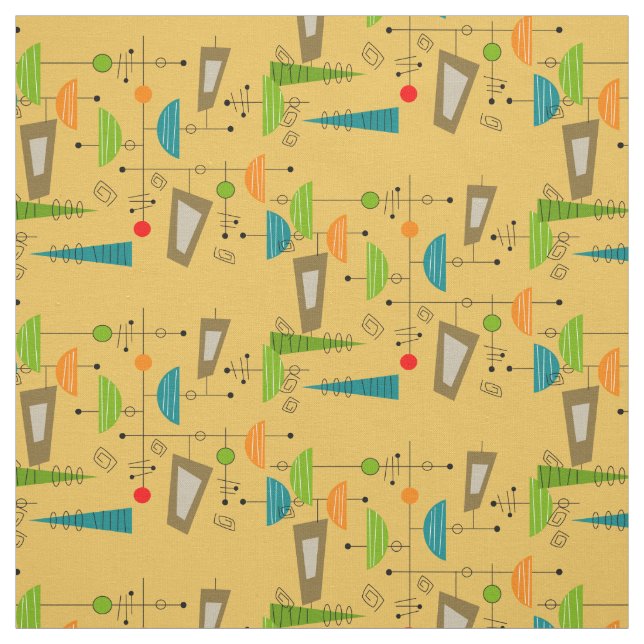 Mitte- des Jahrhundertsmodernes inspiriertes Stoff (Muster)