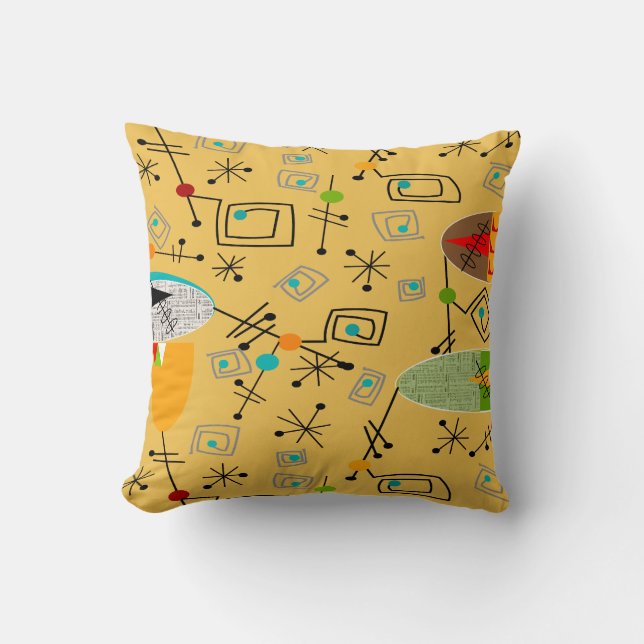 Mitte- des Jahrhundertsmodernes Kissen-Oval-Muster Kissen (Vorderseite)